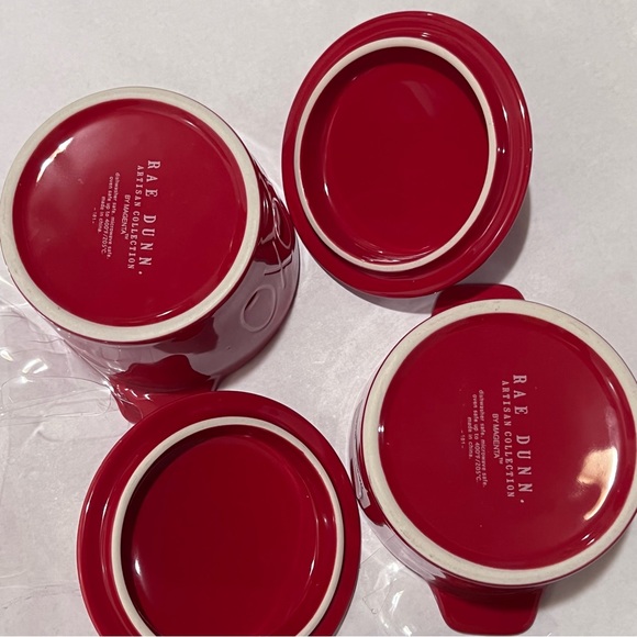 Rae Dunn Set of Two (2) XOXO Ceramic Mini Casserole Dishes in Red - Picture 8 of 9